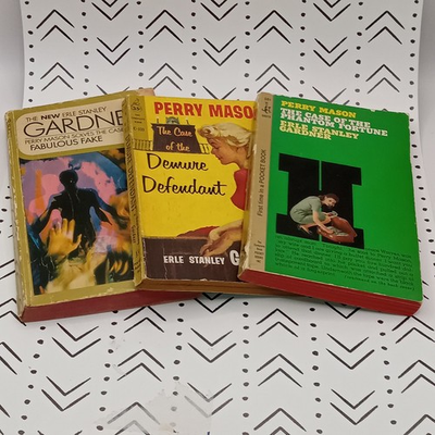 #ad Erle Stanley Gardner PERRY MASON 3 Pocket Paperbacks Pulp Mystery Court Law Case $13.95