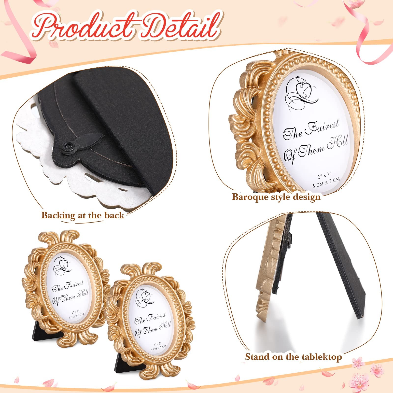 20 Pieces Vintage Picture Frames Mini Frames Oval Small Antique Baroque Photo...