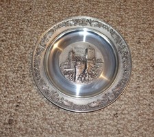 Zinnteller Nürnberg Burg 97% Zinn - 640 g - Durchmesser 23 cm