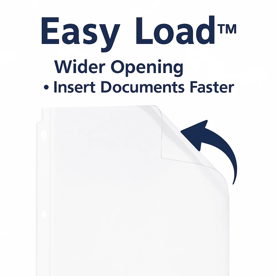 Avery Heavyweight Clear Sheet Protectors 8.5x11 3-Hole Top Load 250 Ct - Image 2 of 4