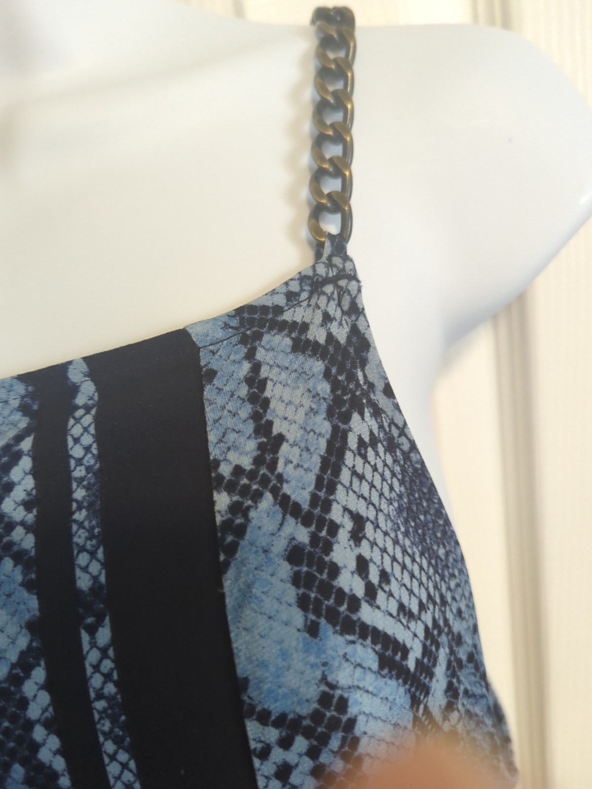 Michael Kors Blue Python Printed Chain Halter Max… - image 5