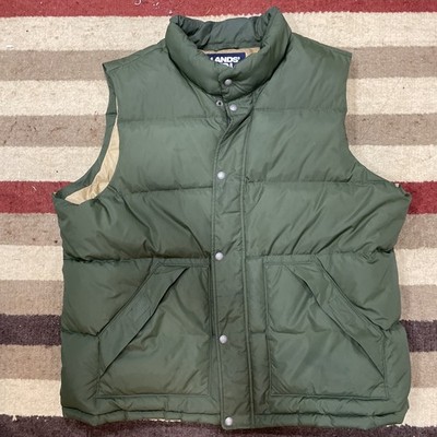 Lands  End Men s Winter HyperDRY 600 Down Vest Olive Green XXL 50-52 28  Wide