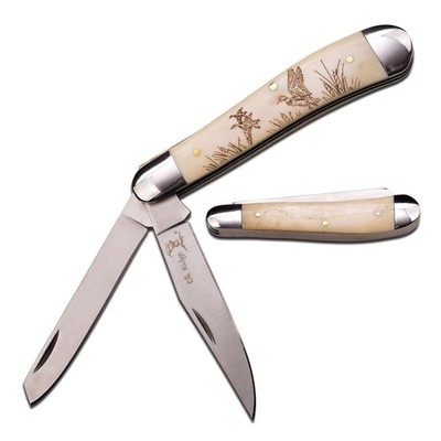 Elk Ridge Folding Gentleman's Trapper Knife-Acrylic Handle (2 Blades)