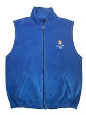 VTG Salt Lake 2002 Olympics Fleece Vest Blue Full Zip Official Licensed Men s L