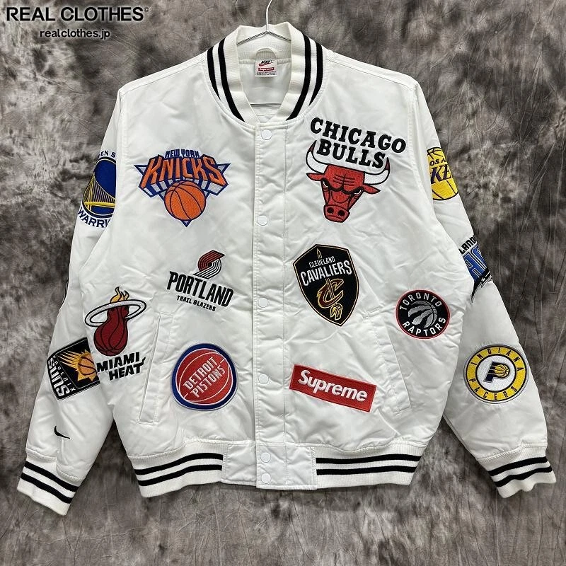 Veste de stade échauffement Supreme X Nike 18SS NBA équipes M blanc survêtement