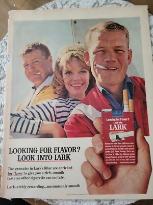 lark cigarettes 1976 Ad Filter Pack Ligget & Myers Inc Smoking Product Period Paper Historic Art LLC Lark cigarettes (1960's). "Show Me