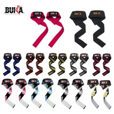 BUKA WEIGHT LIFTING STRAPS. WEIGHTLIFTING BODYBUILDING WRIST BAR SUPPORT