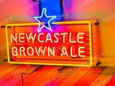 New Castle Brown Ale Beer 20"x16" Neon Light Sign Bar Decor with Acrylic Logo