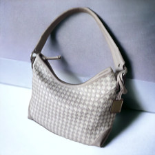 Nine West Womens Woven Man Made Pink Lining Cream Beige Purse Shoulder Bag