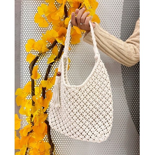 Hollow Crossbody Bag Cotton Shoulder Bag Casual Messenger Bag - Picture 7 of 18