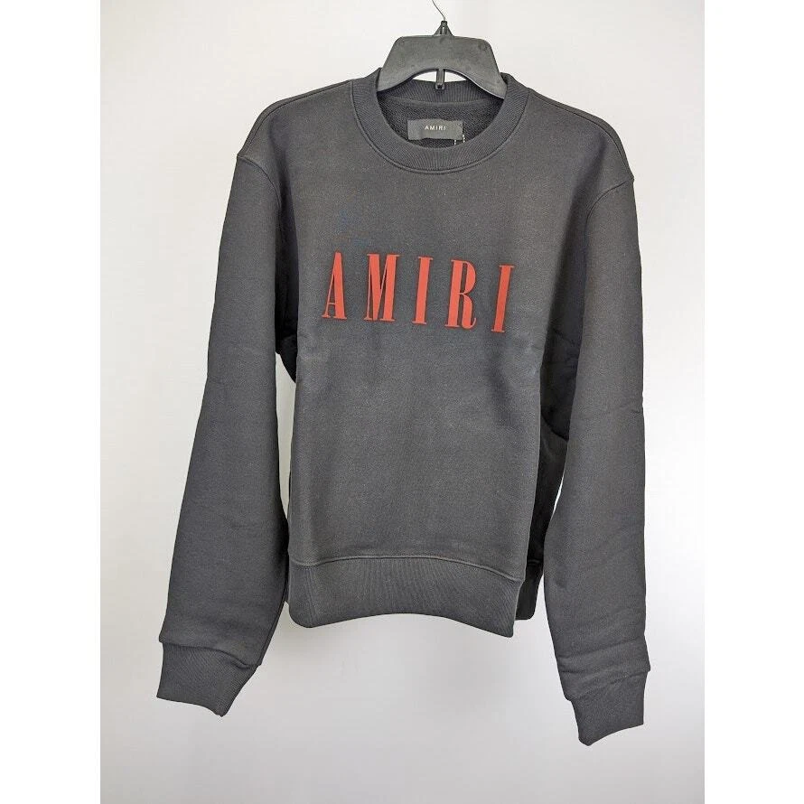 Felpa girocollo Amiri Core logo nero rosso nuova con etichetta small