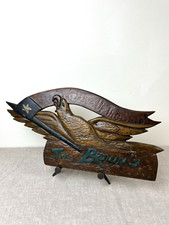 Vtg Carved Folk Art Wood Eagle Plaque Sign Don't Give Up Ship 21" The BROWNS