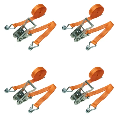 4 x 2tlg. Spanngurt Zurrgurt Ratschenzurrgurt 2Tonnen 6m LC 1000 daN 35 mm - Bild 1 von 2