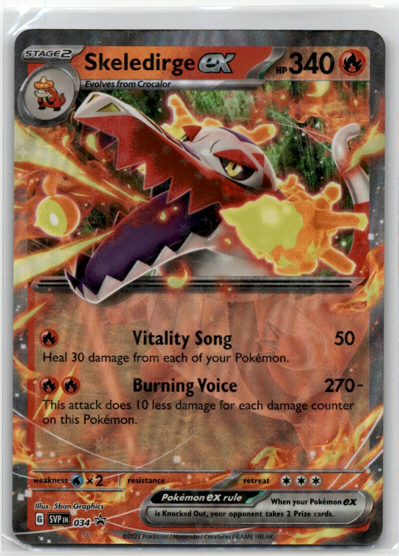 Pokemon Trading Card TCG Skeledirge EX #34 Holo