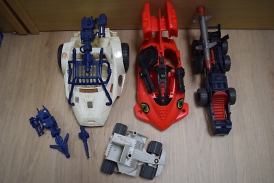 4X Gi Joe Incomplete Vehicles Cobra Adder, Tri-Blaster, Rat, Ice Snake For Parts