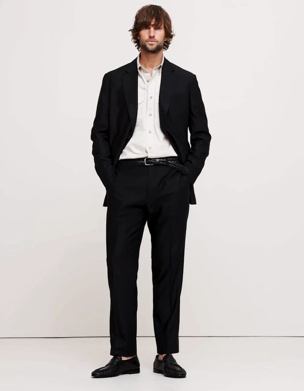 Banana Republic Mens 31x32 Black Modern Classic Plain Weave Trouser Pants RT$140