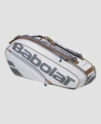 New Babolat 2024 PURE WIMBLEDON RH6 Tennis BAG WHITE/GREY Carlos Alcaraz