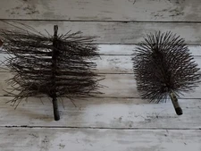 Lot of  two - 10" & 6" Chimney Brush Chimney Sweep Pull Ring Threaded