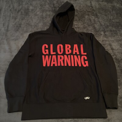 Vans X Cali Dewitt Global Warning Hoodie Black Coffin Vault HTF Sz M
