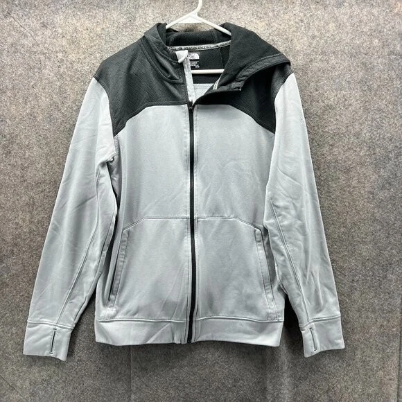 The North Face Sweater Mens Medium Gray Full Zip Hoodie Sweatshirt Camp Hiking