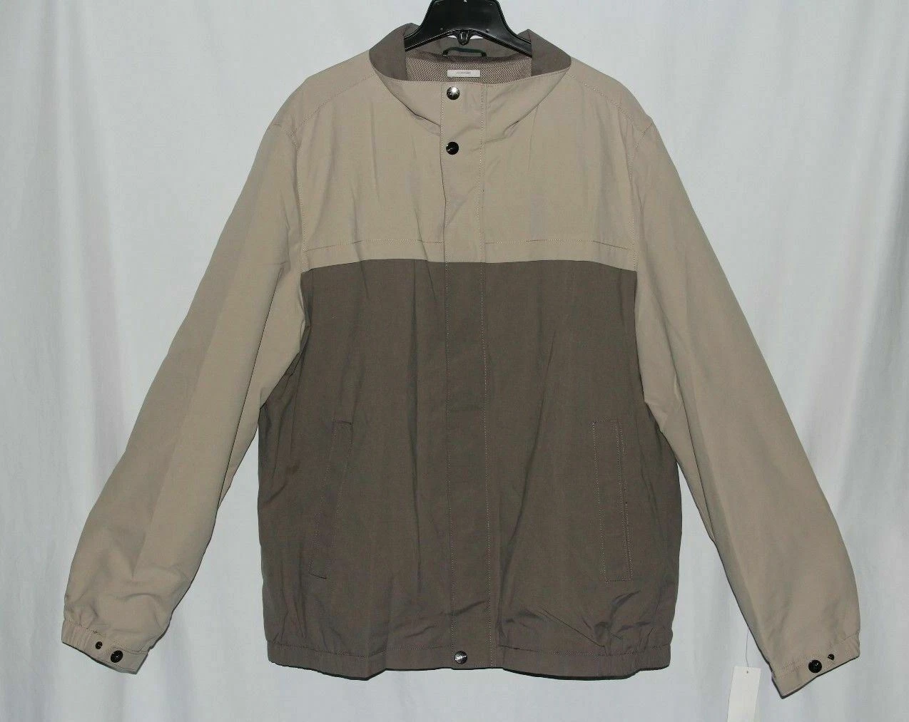 New Perry Ellis Sandstone Colorblock Men's Size 2XT Full Zip Microfiber Jacket
