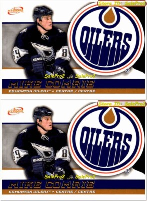 2x PACIFIC ATOMIC 2003 MIKE COMRIE NHL EDMONTON OILERS STAR MINT #21 CARD LOT