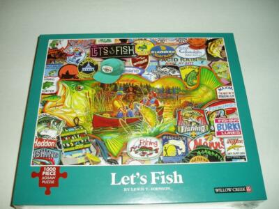 Lewis T. Johnson Let's Fish Willow Creek Jigsaw Puzzle  NIB