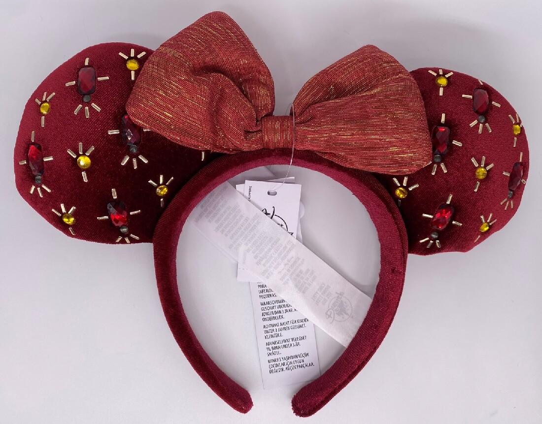 Disney Parks Christmas Lights Velvet Cranberry Red Jeweled  display picture 2