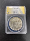1883 O MORGAN DOLLAR ANACS MS-63 - UNCIRCULATED - LUSTER - CERTIFIED SLAB - $1