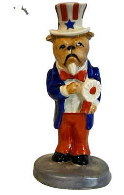 Peggy Davies Keramik Bulldogge Figur Uncle Sam BD013 12cm groß
