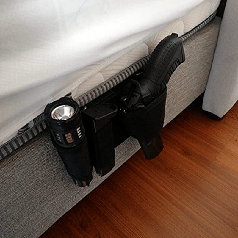 Tactical Concealed Under Car Seat Mattress Bedside Hand Gun Holster Mag Holder-image