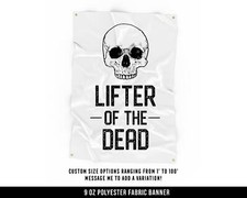 Motivational Fitness Banner - Large Wall Art - Skull Flag