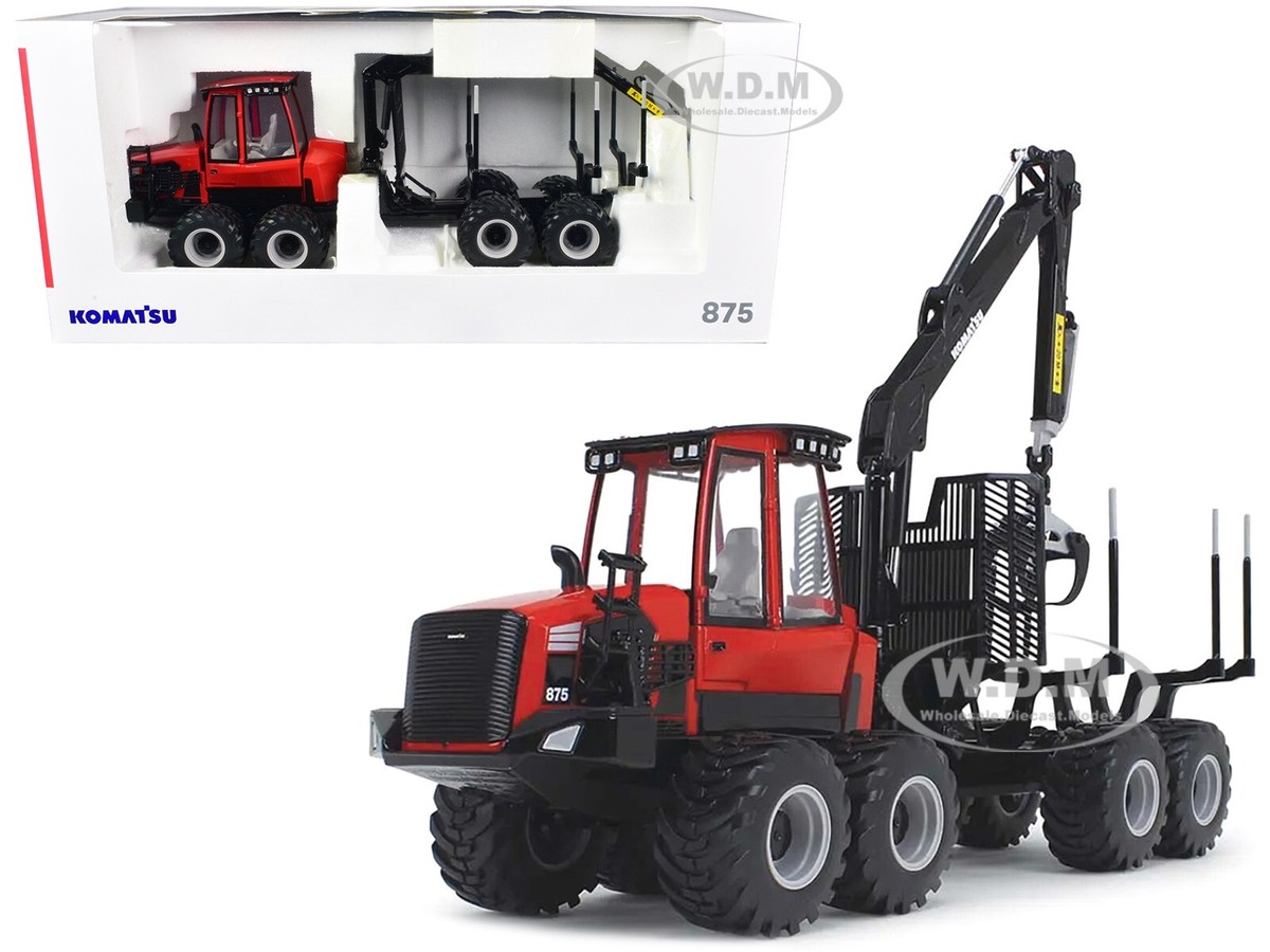 Komatsu 865 フォワーダ ミニチュアモデル KOMATSU 875.1 FORWARDER RED & BLACK 1/32 DIECAST MODEL BY FIRST
