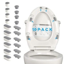 10 Pieces Toilet Seat Bumpers Universal Buffer Toilet Lid Rubber Bumpers Each...