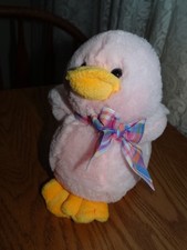 Pink Duck 9" Soft Plush Stuffed Animal Inter American Products Rattle