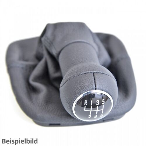 Schalthebelknopf Leder mit Schalthebelverkleidung (Kunstleder) anthrazit/schwarz - Bild 1 von 2