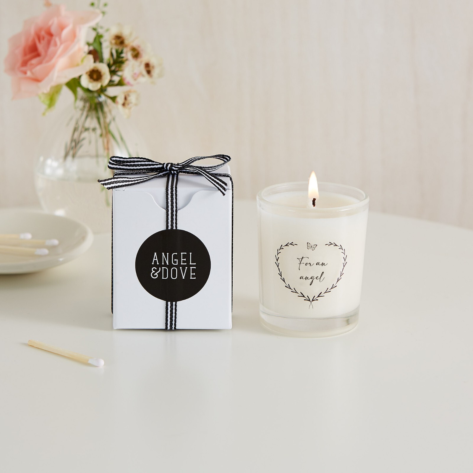 ANGEL & DOVE For an Angel Votive Candle, Card & Bag - Baby Loss Sympathy Gift