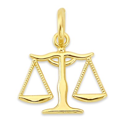 Mini Massiv 10k/14k Gold Waage Skala Charm - Waage der Gerechtigkeit Charm