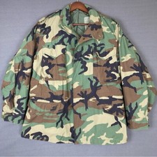 Woodland Camo Cold Weather Field Coat Men's Medium Regular Military Army Utility