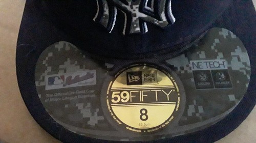 NEW YORK YANKEES MENS KIDS NEW ERA MLB MILITARY 5950 CAMOU FLATBRIM SIZED HAT - Picture 3 of 8