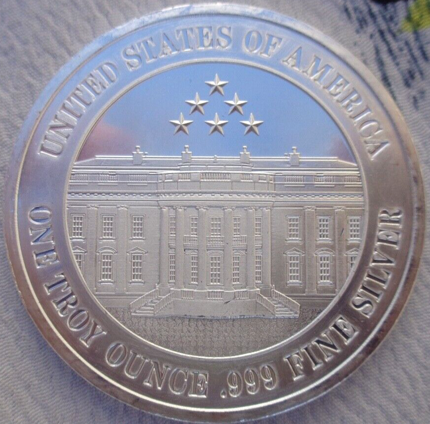 1 oz. WANTED For a Second Term TRUMP round .999 fine silver