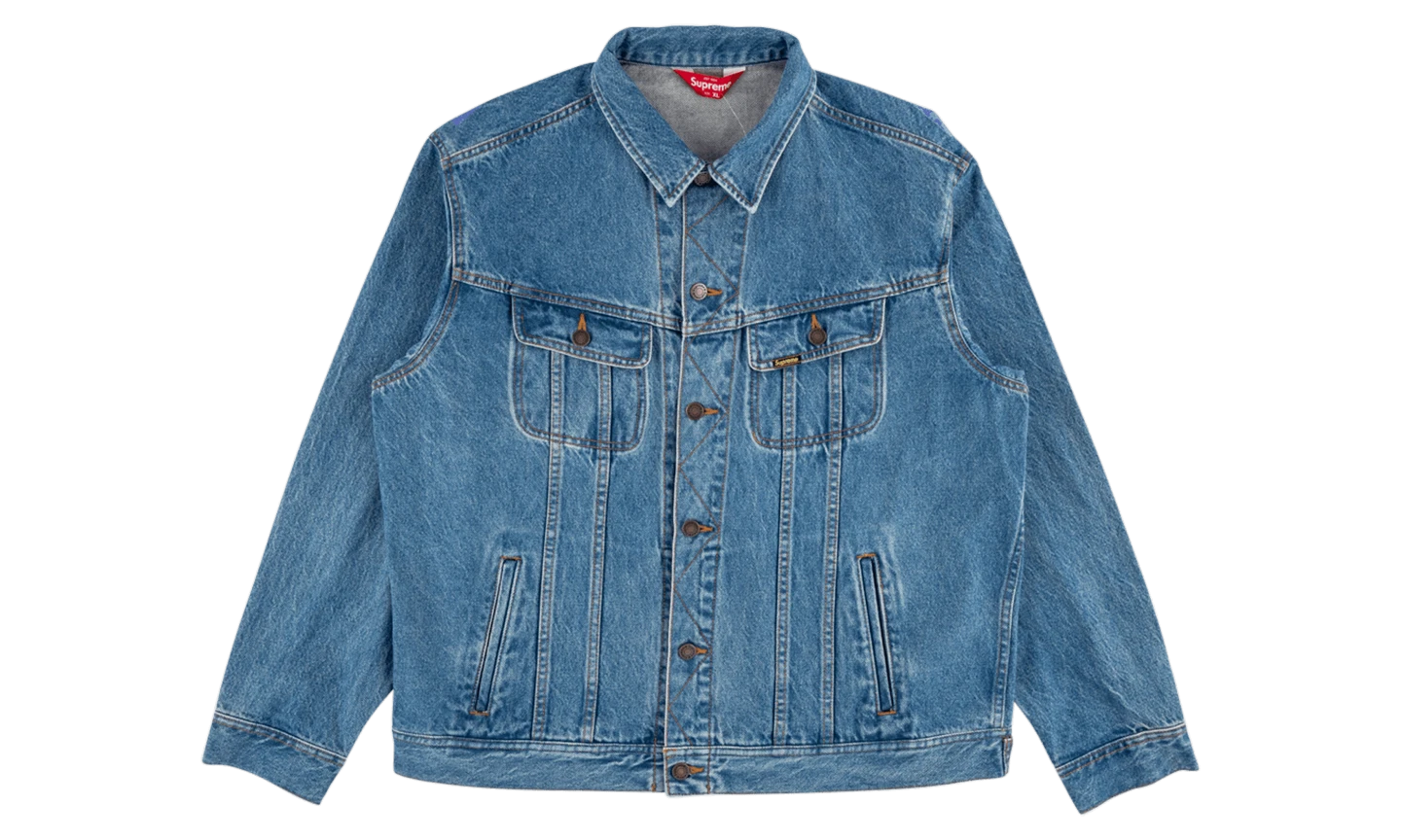 DS New Supreme New York Denim Peint Camion Veste Bleu XL SS19 100 % Authentique