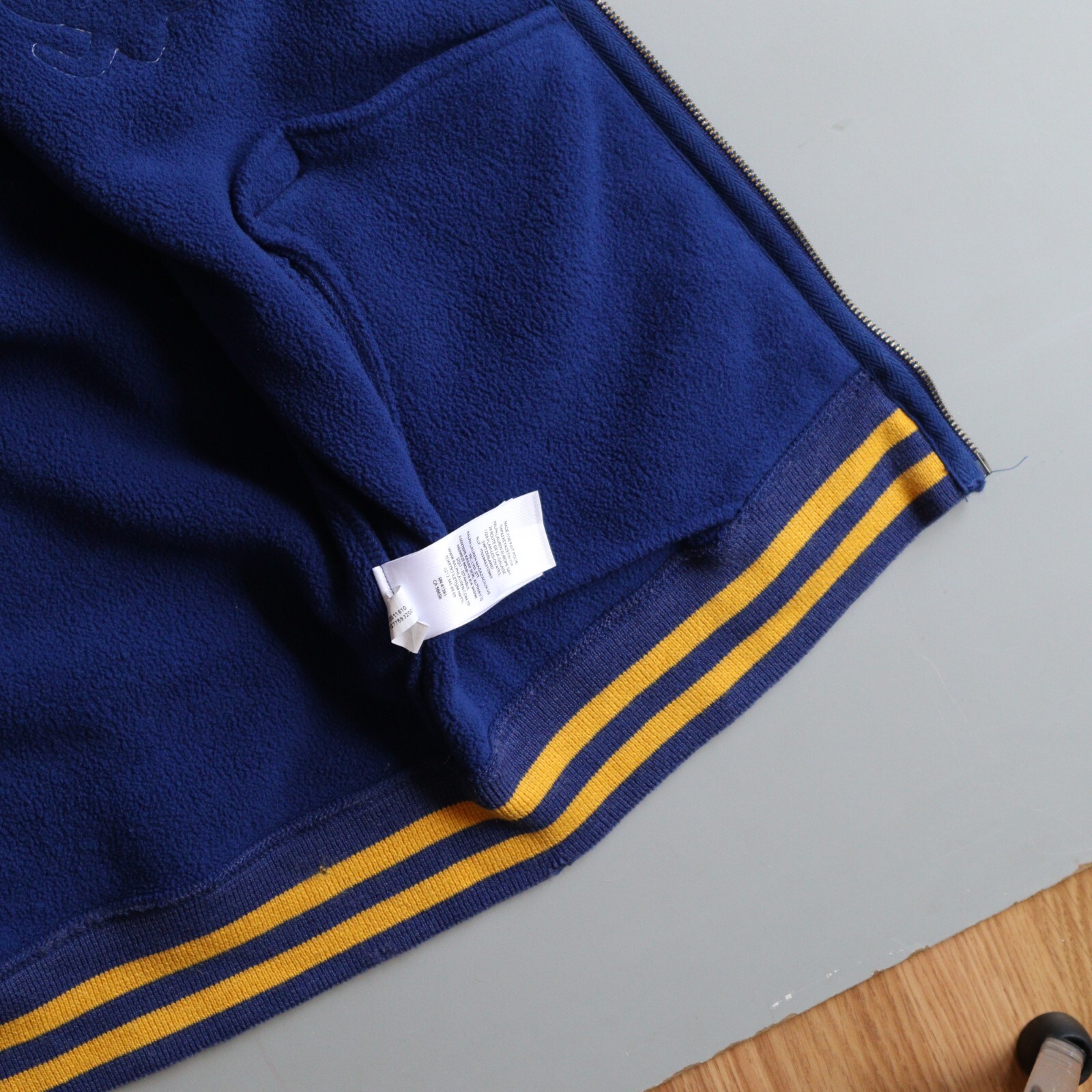 Polo Ralph Lauren Varsity Jacket Fleece Letterman P Tiger Hoodie Blue Medium M