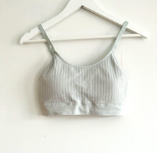 AUDEN Women's Ribbed Bra w/Removable Pads  Adjustable Strap Sz XL Mint Green