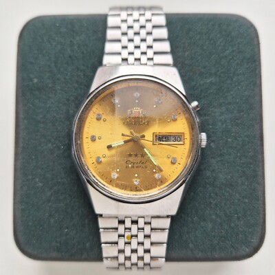 Vtg ORIENT tristar 3 star AAA crystal CN 469WA4-80 CA Japan Men