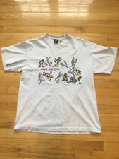 bugs bunny and taz "never a dull moment" t shirt 1995 Vintage Warner Brothers