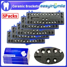 5Pack Orthodontic Ceramic Bracket 022 345 mesh Base Dental MINI Brace ROTH/MBT