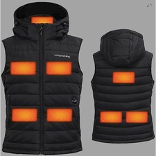 Uupalee Women's Heated Vest With Detachable Hood Lightweight Thermal Jacket (bat