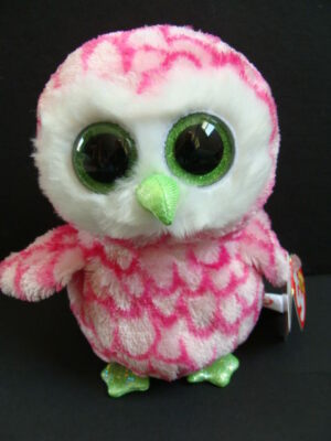 NWT TY Beanie Boos 6'' BUBBLY Owl Pink Boo Claire's Exclusive Glitter Eyes NEW