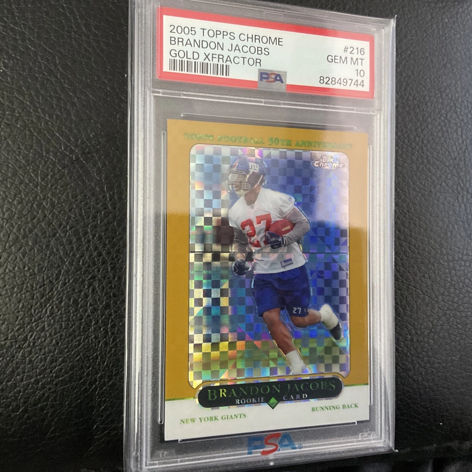 Brandon Jacobs Topps Chrome #216 Gold Xfractor